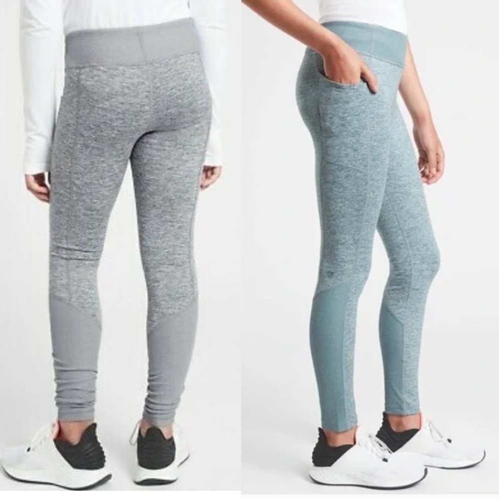 Athleta Girl Snowball Tight Heathered Athletic Leggings Size 12 Girls